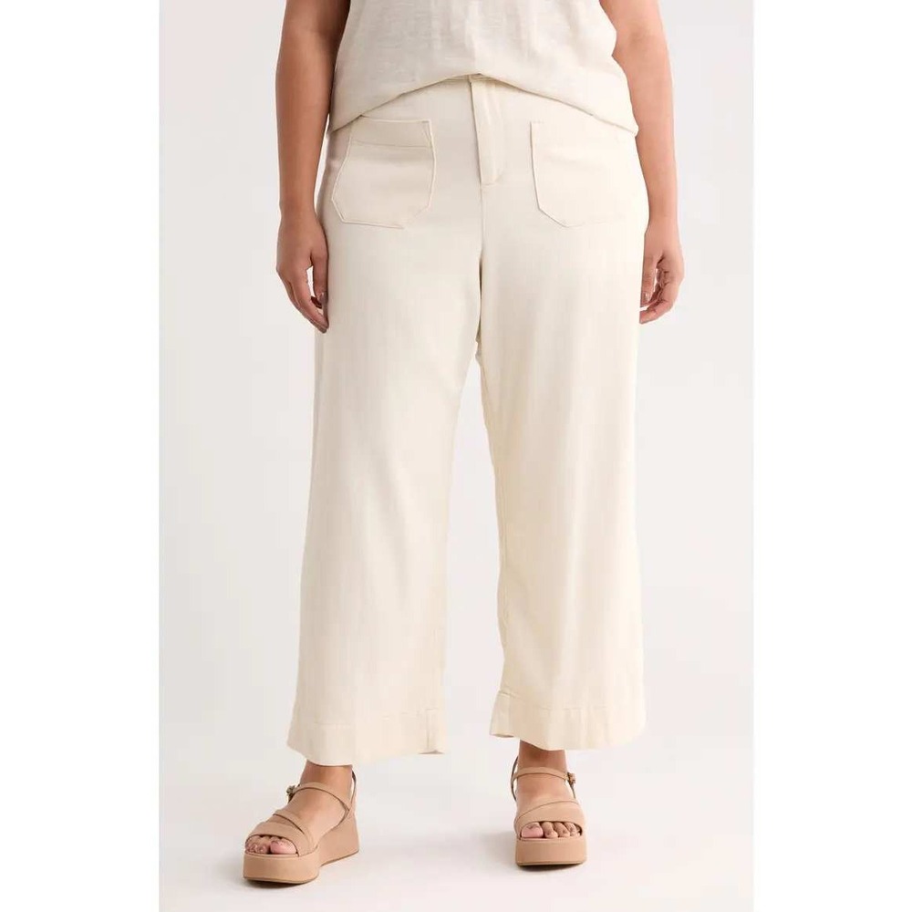 NWT Sanctuary Soft Marine Wide Leg Crop Pants Womens 16W Cream